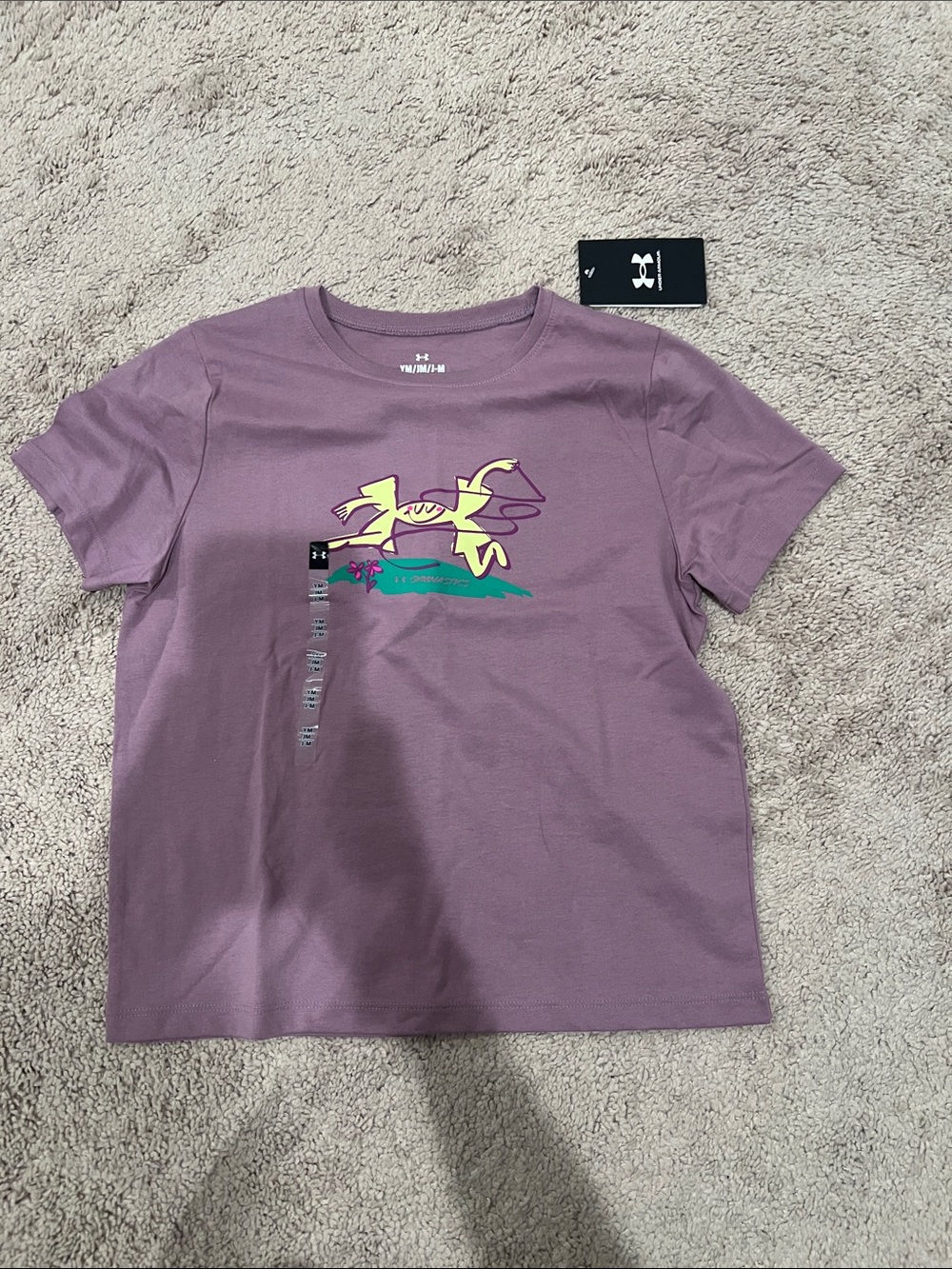 Under Armour Lavender Short-Sleeve Tee with Yellow & Green Graphic